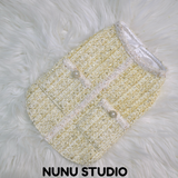 将图片加载到图库查看器，Golden tweed fabrics pet coat