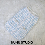 将图片加载到图库查看器，Blue tweed fabrics pet coat