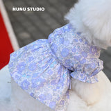 将图片加载到图库查看器，Purple floral dress